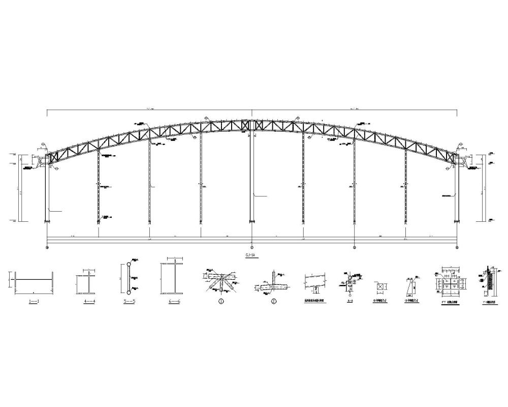 大型钢结构桁架厂房结构施工方案图纸（CAD） - 2