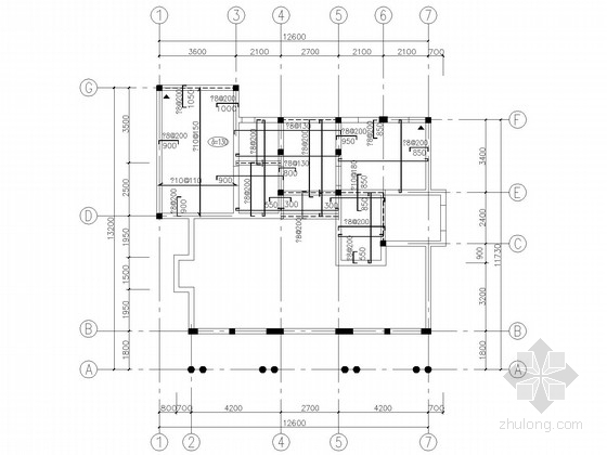 4层私人别墅结构CAD施工图纸(旋转楼梯、条基) - 2
