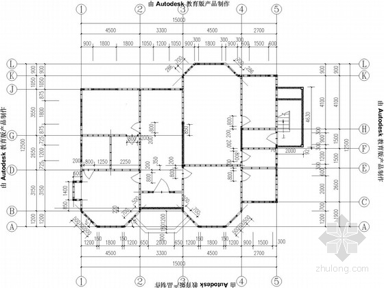 两层木结构别墅CAD施工方案图纸(建施) - 1