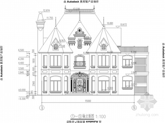 两层木结构别墅CAD施工方案图纸(建施) - 3
