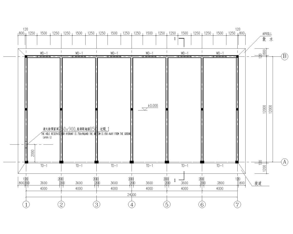 混凝土汽车车库结构施工方案图纸（CAD） - 4