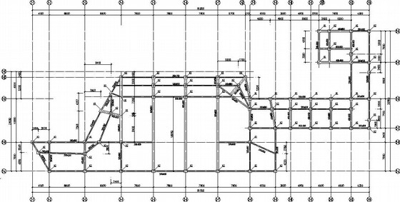 双层钢框架组合楼板结构CAD施工方案图纸 - 1