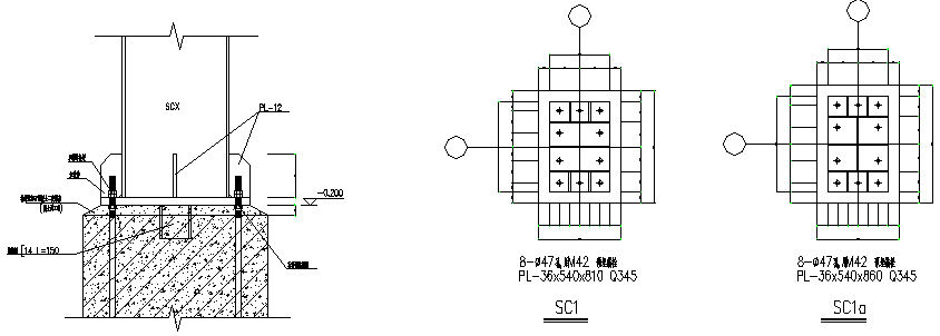 钢铁物流仓储门式刚架多跨钢结构CAD施工图纸（，14张） - 2