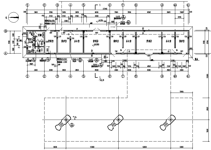 1层砖混加油、加气站全套详细CAD施工图纸.dwg - 3