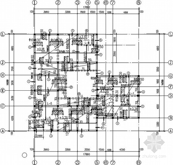 新农村砖混别墅结构CAD施工方案图纸 - 1