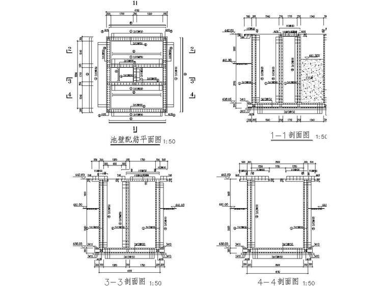 污水处理厂沉淀池集配水井CAD施工图纸 - 2