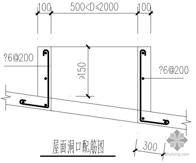 屋面洞口配筋节点构造CAD详图纸 - 1