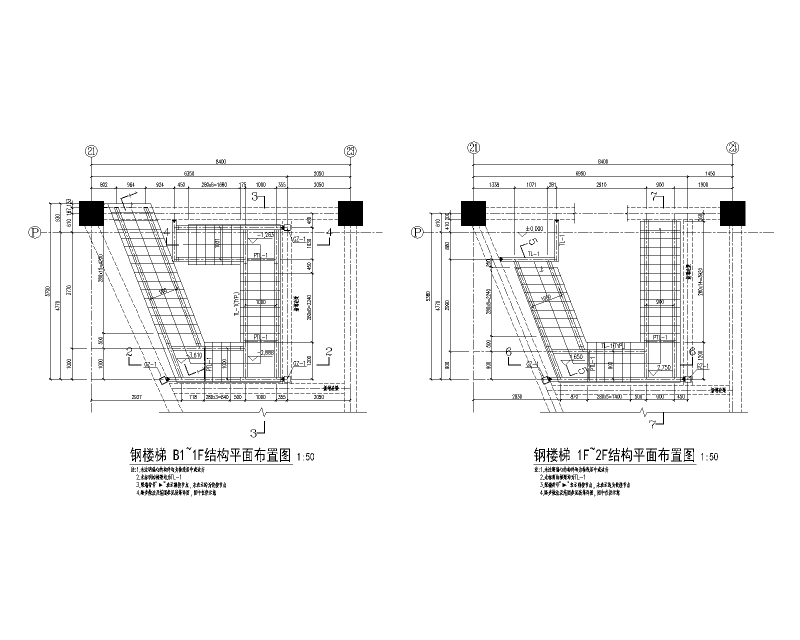 钢楼梯结构CAD施工方案图纸2015 - 5