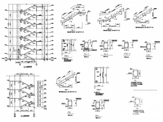 地上6层现浇框架结构教学楼结构CAD施工方案图纸 - 1