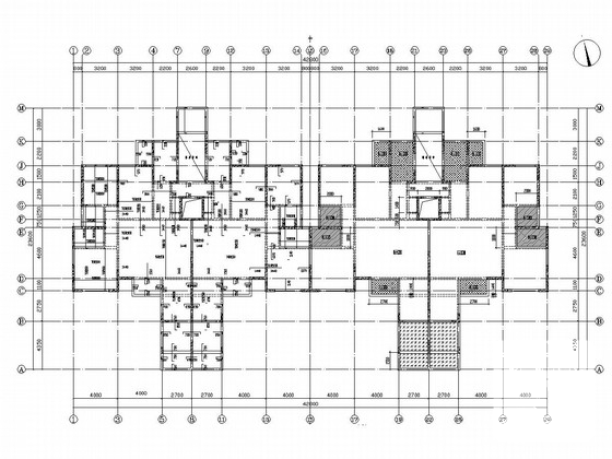 两栋61层剪力墙结构住宅楼结构CAD施工方案图纸 - 2