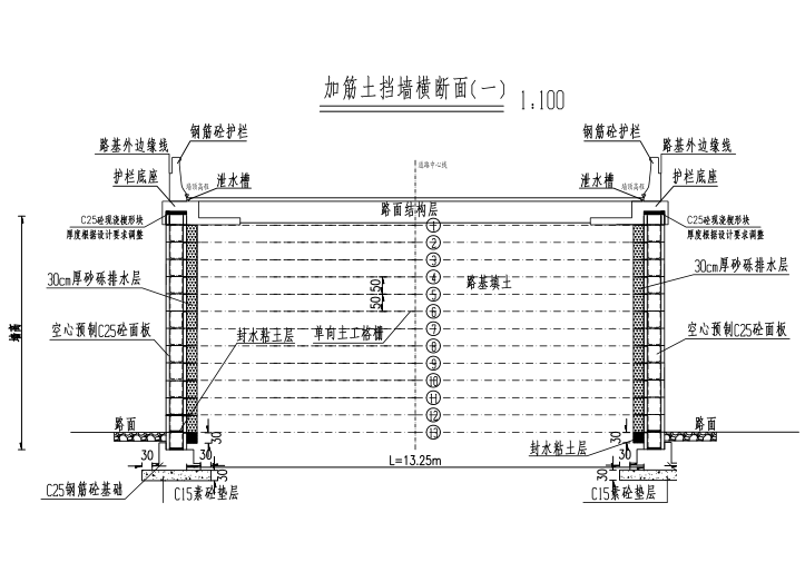 分享一套新型加筋挡土墙设计图纸（PDF）(大样图) - 1