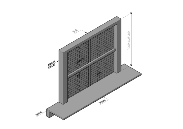 不同高度女儿墙做法结构图纸(最高5m) - 1