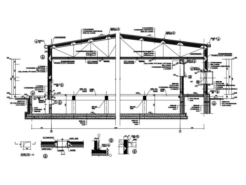 公猪舍建筑结构施工图纸（单层空旷房屋结构） - 1