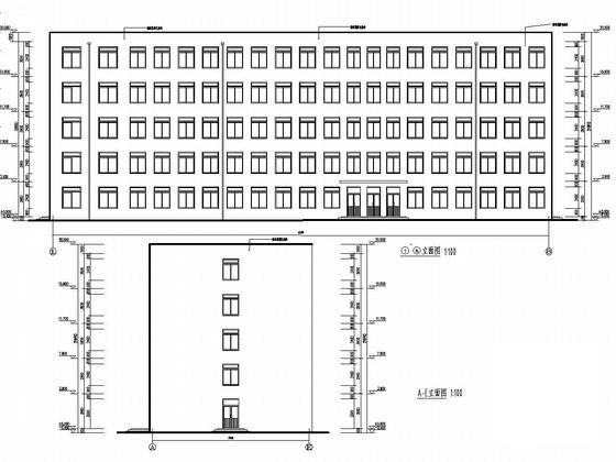 5层框架结构办公楼结构CAD施工图纸（建筑图纸计算书） - 1