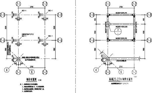 新加7层观光电梯钢骨架结构CAD施工图纸 - 2