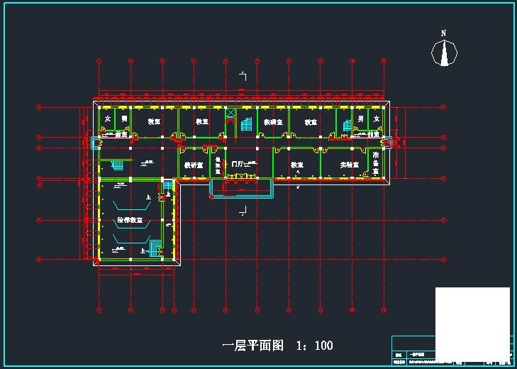 4层教学楼CAD施工图纸（水电暖结构） - 4