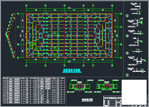 钢结构四坡桁架屋面CAD施工图纸(民用建筑设计) - 5
