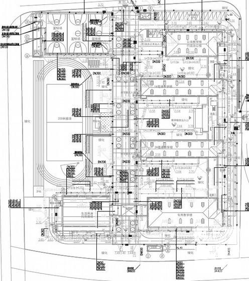 4层大型社区小学建筑群给排水消防CAD施工图纸 - 4