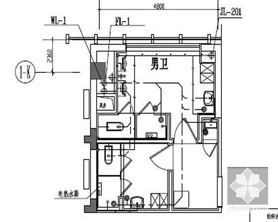 8层通信建筑给排水施工大样图 - 1