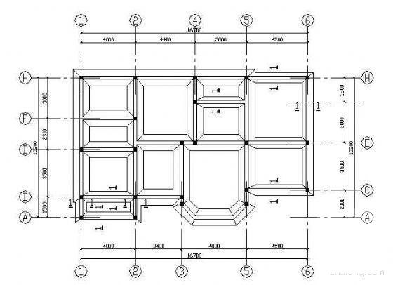 3层框架结构别墅建筑结构CAD施工图纸.dwg - 2