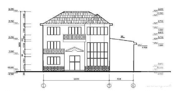 3层框架结构别墅建筑结构CAD施工图纸.dwg - 3