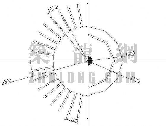 圆形单柱带座花架CAD施工大样图，共2张.dwg - 1