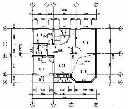 整套别墅建筑结构设计CAD图纸.dwg - 1