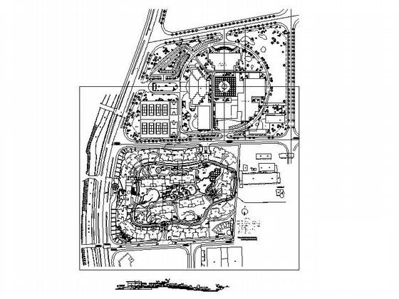 方形地块居住区规划方案总平面CAD图纸 - 1