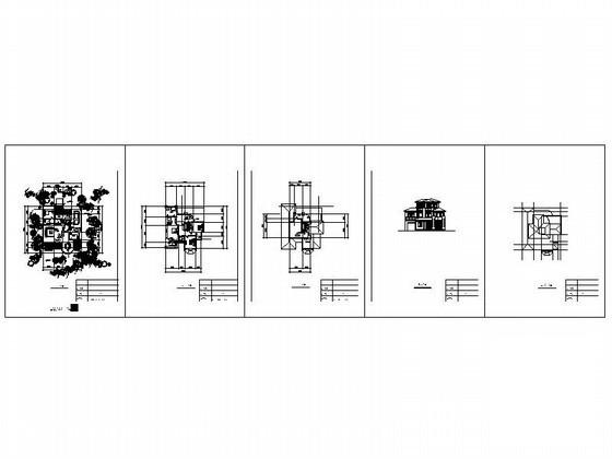 3层北美风格独栋别墅建筑方案设计图cad - 1