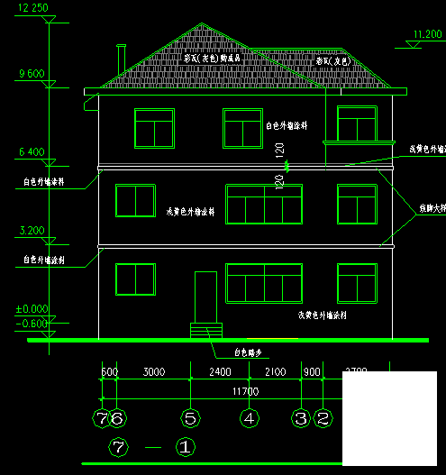 3层高度12.5米翡翠山庄别墅建筑施工CAD图纸 - 2