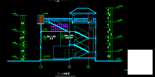 3层武警总队南山别墅建筑施工CAD图纸（框架剪力墙结构） - 3