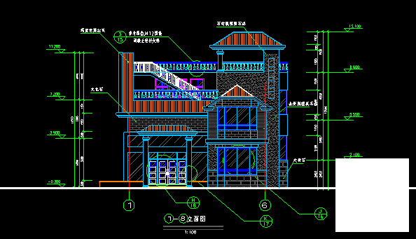 3层武警总队南山别墅建筑施工CAD图纸（框架剪力墙结构） - 4