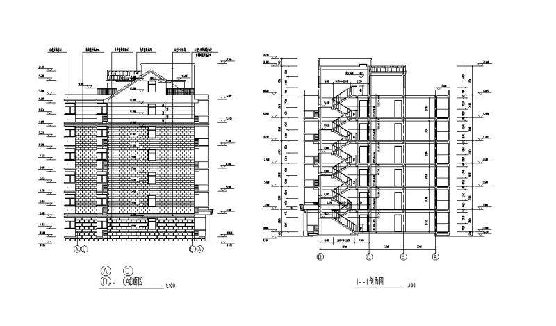 欧式多层居住建筑dwg格式CAD施工图纸 - 5