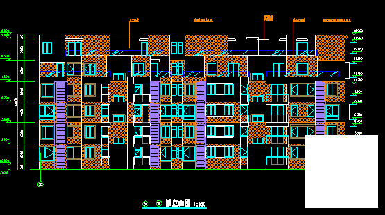 17.4米框架剪力墙结构6层联体别墅建筑施工CAD图纸 - 4