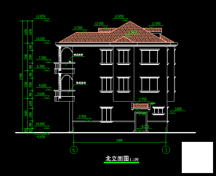 3层别墅扩出CAD施工图纸（带结构含模型） - 1