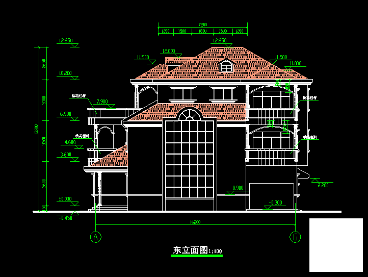 3层别墅扩出CAD施工图纸（带结构含模型） - 2