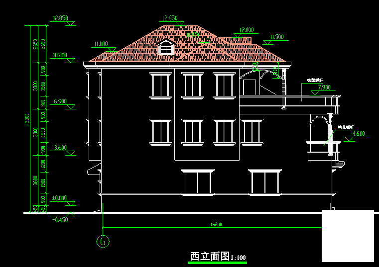 3层别墅扩出CAD施工图纸（带结构含模型） - 5