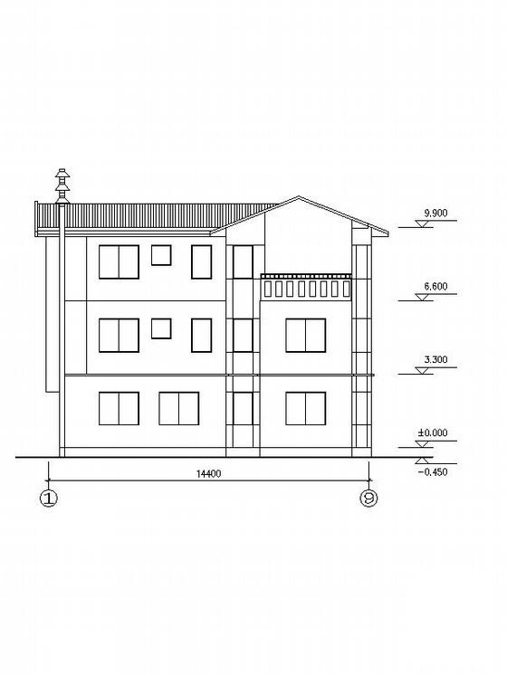 3层现代风格家庭独栋别墅设计CAD施工图纸（效果图纸） - 4