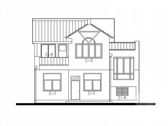 两层别墅住宅楼建筑施工CAD图纸(约) - 3