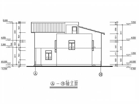 两层别墅住宅楼建筑施工CAD图纸(约) - 4