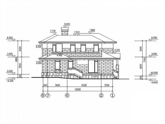 2层欧式别墅CAD施工图纸（效果图纸） - 1