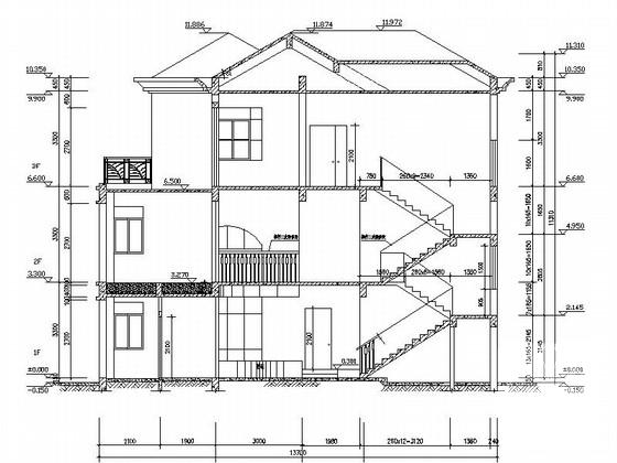 3层独栋家庭别墅CAD施工图纸（效果图纸） - 1