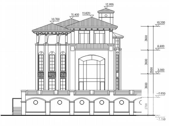 3层独栋欧式独栋别墅CAD施工图纸带效果图 - 3