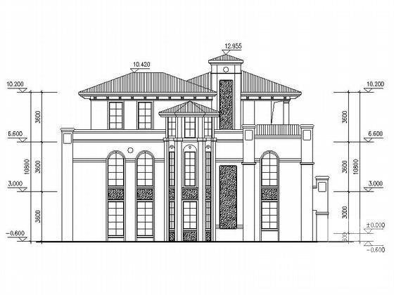 3层独栋欧式独栋别墅CAD施工图纸带效果图 - 4