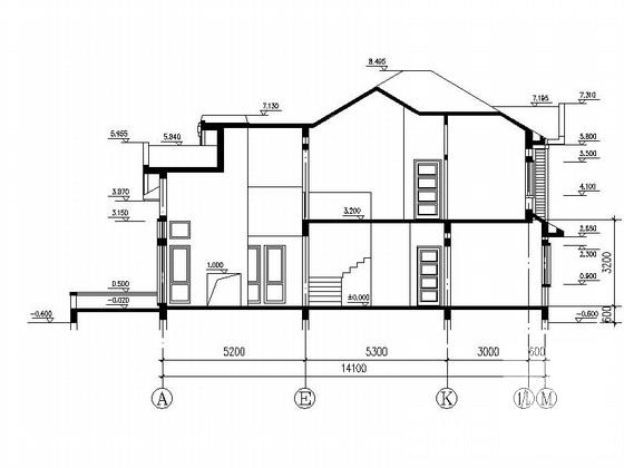 两层独栋别墅建筑CAD图纸（初设图纸） - 3