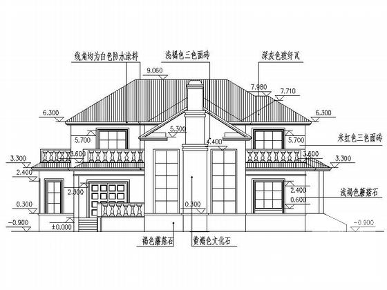 300平高级欧式别墅设计CAD施工图纸带效果图纸（知名建筑设计院） - 4