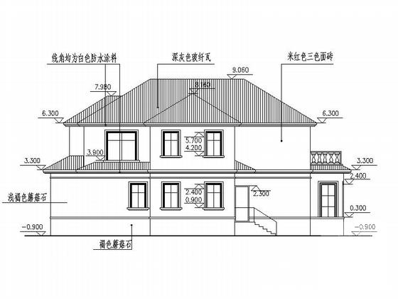 300平高级欧式别墅设计CAD施工图纸带效果图纸（知名建筑设计院） - 5