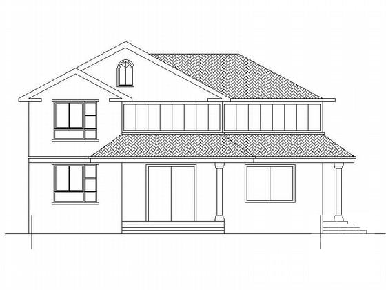 2层乡村独栋别墅建筑施工CAD图纸（效果图纸） - 2