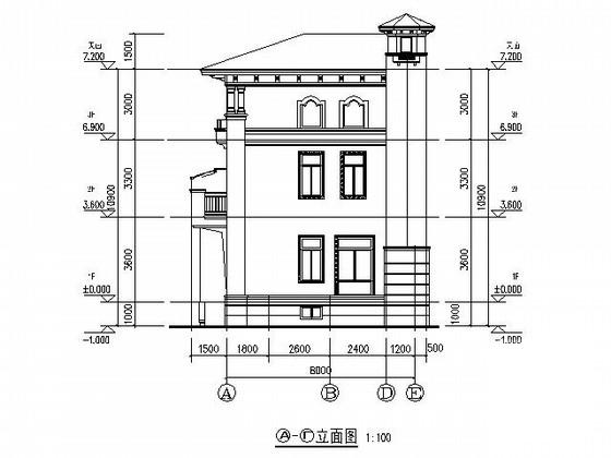 3层独栋欧式别墅建筑CAD图纸（初设图纸） - 3