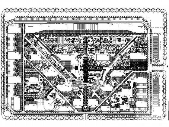 方形地块居住区规划方案总平面CAD图纸 - 1